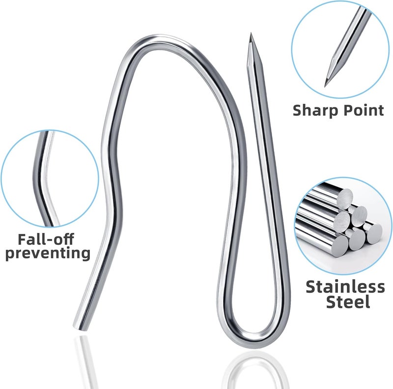 VRSS Drapery Hooks Pins for Curtains, 1.2 Inch Stainless Steel Curtain Hooks, Pin-On Drapery Hooks (60) - Image 4